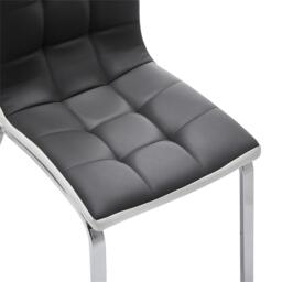 Kabinet UK Grey Faux Leather Dining Chair with Metal Legs - thumbnail 7