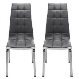 Kabinet UK Grey Faux Leather Dining Chair with Metal Legs - thumbnail 2