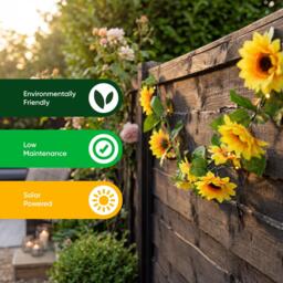Streetwize 2m Solar Sunflower Outdoor Garland String Lights - thumbnail 6