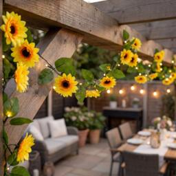 Streetwize 2m Solar Sunflower Outdoor Garland String Lights - thumbnail 8