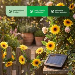 Streetwize 2m Solar Sunflower Outdoor Garland String Lights - thumbnail 3