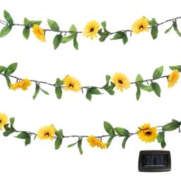 Streetwize 2m Solar Sunflower Outdoor Garland String Lights