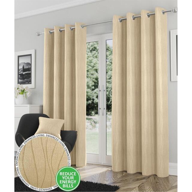 Enhanced Living Goodwood Cream Thermal Blockout Eyelet Curtains - image 1
