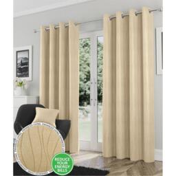 Enhanced Living Goodwood Cream Thermal Blockout Eyelet Curtains