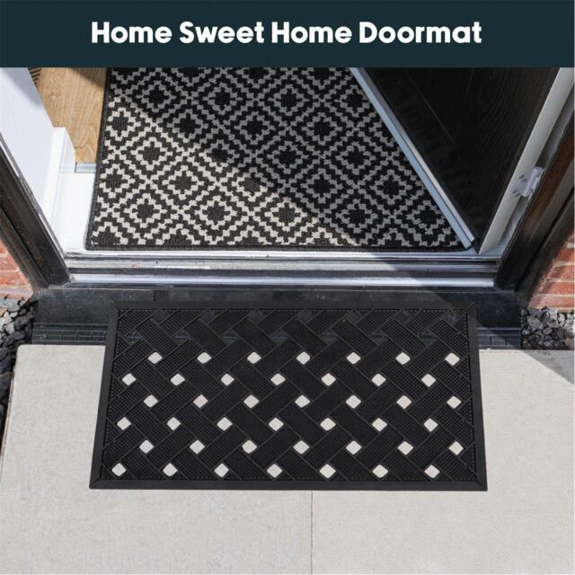 JVL Lattice Rubber Scraper Doormat - image 1