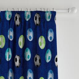 Catherine Lansfield Football Lined Pencil Pleat Curtains - thumbnail 1