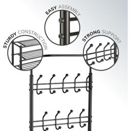 House of Home Multi Purpose Stand 18 Hooks For Clothes Shoes - thumbnail 8