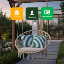 Streetwize Outdoor Pair of Teal Striped Scatter Cushions - thumbnail 7