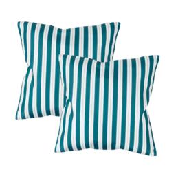 Streetwize Outdoor Pair of Teal Striped Scatter Cushions - thumbnail 2