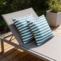 Streetwize Outdoor Pair of Teal Striped Scatter Cushions