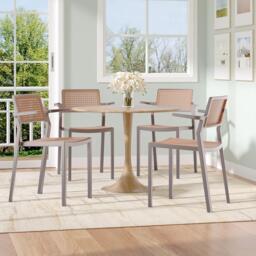 Kabinet UK 4 Set Pseudo-rattan PP Dining Chair - thumbnail 1