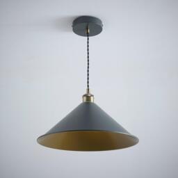 K Living Derby Antique Brass and Charcoal Light Pendant