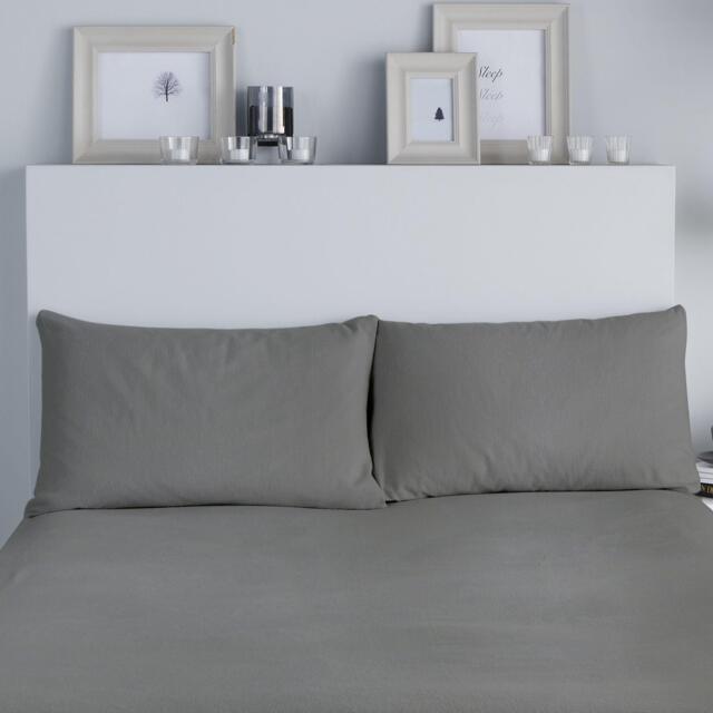 Fusion Brushed Cotton Pair Housewife Pillowcases Charcoal - image 1