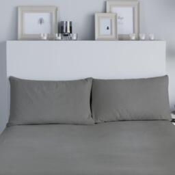 Fusion Brushed Cotton Pair Housewife Pillowcases Charcoal - thumbnail 1