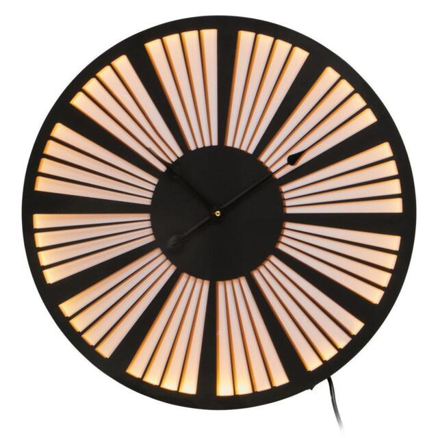 Interiors by Premier Genova 60cm Dia Small Black and White LED Wall Clo - image 1