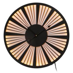 Interiors by Premier Genova 60cm Dia Small Black and White LED Wall Clo - thumbnail 1