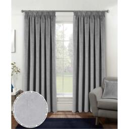 Enhanced Living Oxford Grey Velvet Blackout Tape Top Curtains