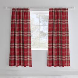 Catherine Lansfield Kelso Check Lined Pencil Pleat Curtains - thumbnail 2
