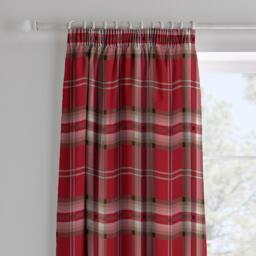 Catherine Lansfield Kelso Check Lined Pencil Pleat Curtains
