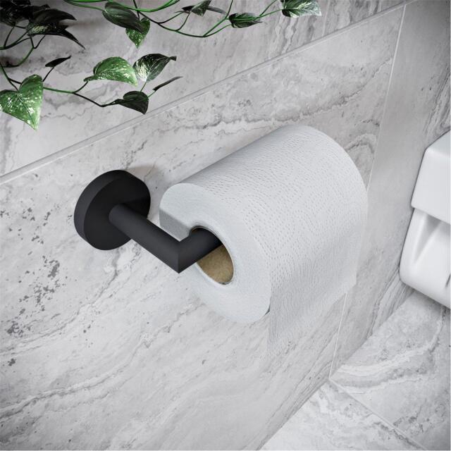 Croydex Flexi-Fix Black Epsom Toilet Roll Holder - image 1