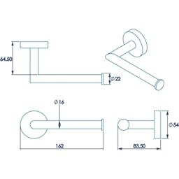 Croydex Flexi-Fix Black Epsom Toilet Roll Holder - thumbnail 7