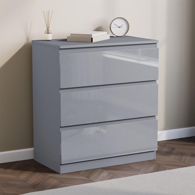 Lassic Glinton 3 Drawer Chest High Gloss - image 1