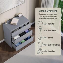 Lassic Glinton 3 Drawer Chest High Gloss - thumbnail 6