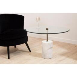 Fifty Five South Rany Glass And White Marble Side Table - thumbnail 2