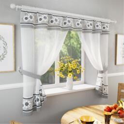 Tyrone Textiles Keswick Floral Embroidery Window Set and Tie Backs - thumbnail 2