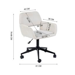 Jack Wills Chair Fabric Height Adjustable Swivel Chair Ergonomic Office Chair with Armrest - thumbnail 5