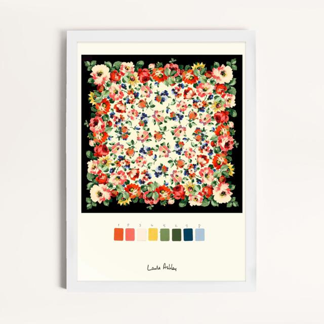 Laura Ashley Garden Floral Print in a White Frame - image 1