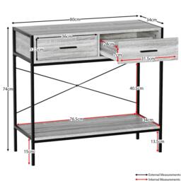 Lassic Vida Designs Brooklyn 2 Drawer Console Table - thumbnail 2