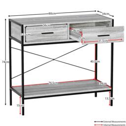 Lassic Vida Designs Brooklyn 2 Drawer Console Table - thumbnail 2