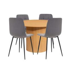 Birlea Axel Round Fluted Dining Table with 4 Chairs - thumbnail 5