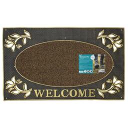 JVL Metallic Gold Welcome PVC Scraper Doormat - thumbnail 4