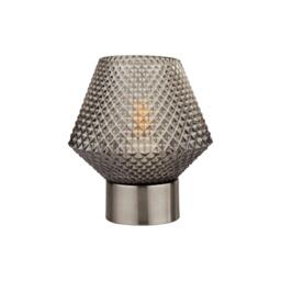 Lighting Collection Textured Smoked Glass Table Lamp - thumbnail 3