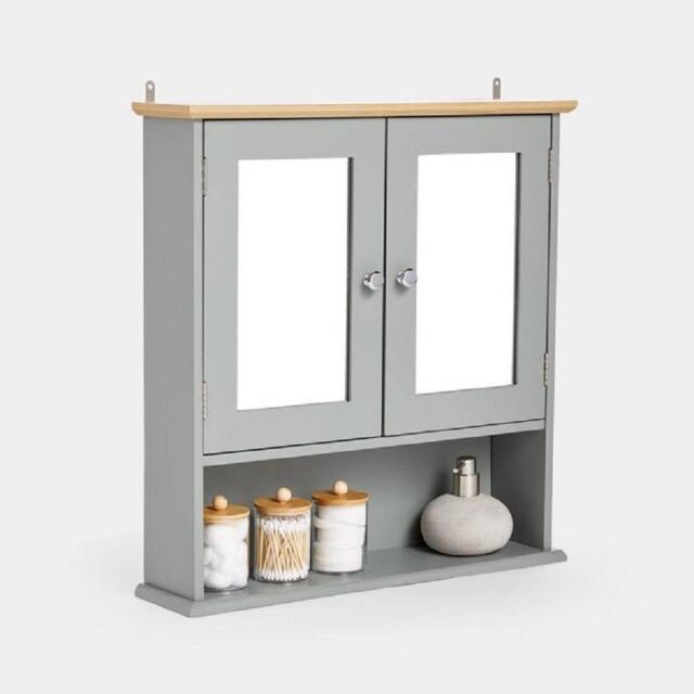 VonHaus VonHaus Shrewsbury Grey Mirrored Cabinet