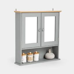 VonHaus VonHaus Shrewsbury Grey Mirrored Cabinet