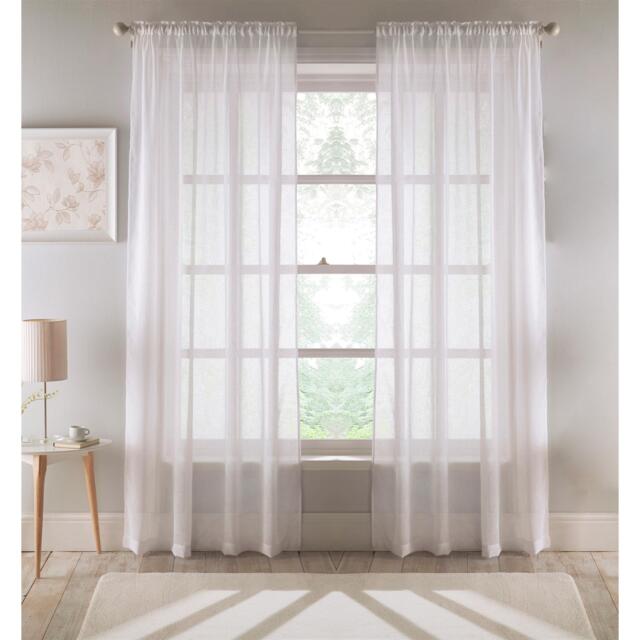 Tyrone Textiles Eden Voile Panel With Slot Top - Pair