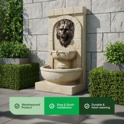 Streetwize Solar Water Feature - Lion Head Fountain - thumbnail 4