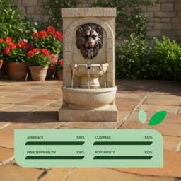 Streetwize Solar Water Feature - Lion Head Fountain - thumbnail 7