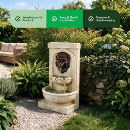 Streetwize Solar Water Feature - Lion Head Fountain - thumbnail 4