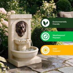 Streetwize Solar Water Feature - Lion Head Fountain - thumbnail 5