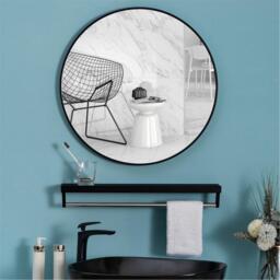 Kabinet UK Black Round Wall-Mounted Bathroom Mirror 80cm - thumbnail 2