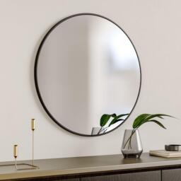 Kabinet UK Black Round Wall-Mounted Bathroom Mirror 80cm - thumbnail 1