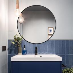 Kabinet UK Black Round Wall-Mounted Bathroom Mirror 80cm - thumbnail 4