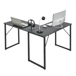FurnitureR L-Shaped Corner Desk 129 cm Home Office Computer Table with Metal Frame - thumbnail 6