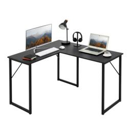 FurnitureR L-Shaped Corner Desk 129 cm Home Office Computer Table with Metal Frame - thumbnail 7