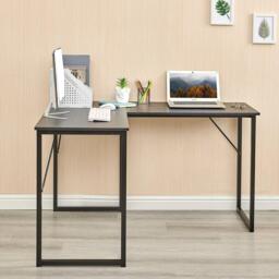 FurnitureR L-Shaped Corner Desk 129 cm Home Office Computer Table with Metal Frame - thumbnail 4
