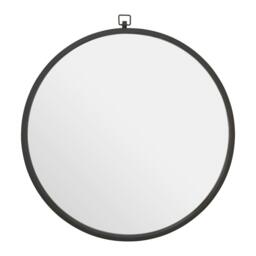 Fifty Five South Jacen Black Metal Frame Round Wall Mirror - thumbnail 2